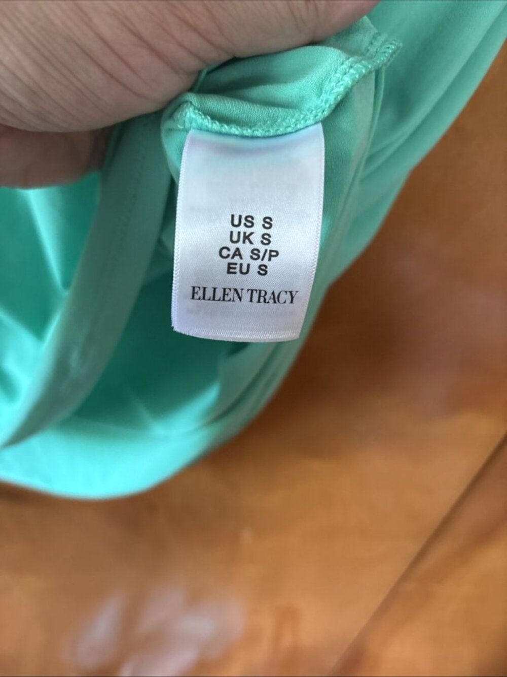 Ellen Tracy Bright Seafoam Sleeveless Top Size S Front Zipper Accents Stretch - Picture 6 of 10